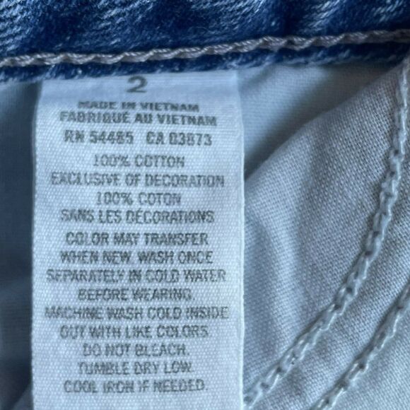 American Eagle Sz 2 Womens Denim Distressed Destructed Denim Shorts Light Wash - Picture 8 of 10